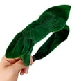 thumbnail image 3 of opvise Women Hairband Rabbit Ears Elegant Retro Velvet Wild Gift Headwear Solid Color Bowknot Ladies Hair Hoop Hair Accessories Green, 3 of 8