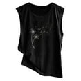 thumbnail image 4 of cfhntfmh Womens Tank Tops Sleeveless Fitted Crewneck Tees Fashion Dandelion Print Plain Color Summer T-Shirts, 4 of 5