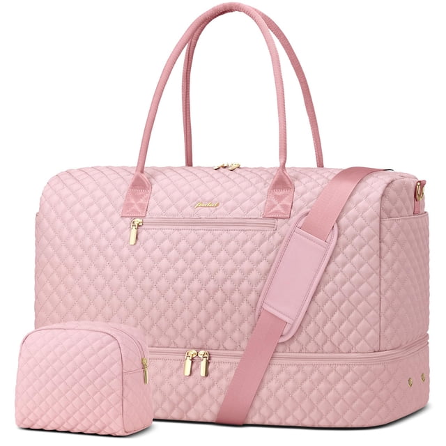 Bolso de viaje tipo duffel Focdod Weekender 53x23x33 cm 40 L rosa
