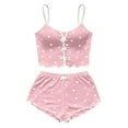 thumbnail image 4 of Bibifish Womens Pajama Sets Valentine'S Day Sleeveless Strap Sleepwear Sets Cute Heart Print Cami With Shorts 2 Piece Trendy Nightwear Sets, 4 of 4
