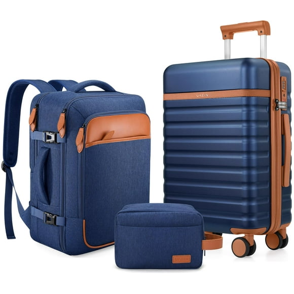 Set de Equipaje UKEIN de 3 Piezas con Maleta de Cabina de 20 pulgadas y Mochila