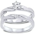 thumbnail image 1 of 1/4ct Diamond Engagement Wedding Ring Set 10K White Gold, 1 of 4