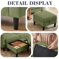 thumbnail image 5 of Soscana Sectional Sofa with Storage Ottoman and Loveseat, Modern 3 Seater L Shaped Couch Love Seat for Living Room Apartment Studio Office,Living Room Furniture Set,Green, 5 of 8