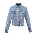 thumbnail image 1 of Chaqueta vaquera Vintage para mujer, Tops informales de manga larga, cuello vuelto, prendas de vestir, abrigo corto suelto para mujer, primavera y otoño, 1 of 4