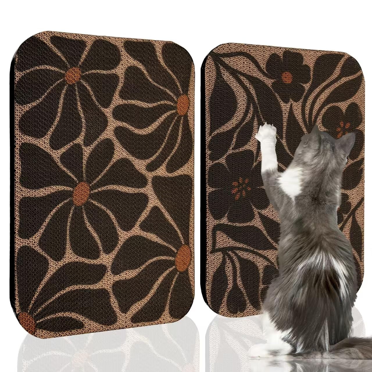 Black & White 4 2 Pack Cat Wall Scratcher Art Board for Indoor Cats