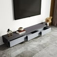 thumbnail image 2 of Extendable 118" Modern TV Stand with 3 Spacious Drawers, Adjustable Length Media Console for Living Room Light Gray/Dark Gray, 2 of 5
