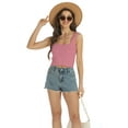thumbnail image 2 of Womens Ribbed Crop Top 2024 Square Neck Sleeveless Sexy Summer Knit Tops Basic Tank Tops, 2 of 5