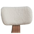thumbnail image 7 of White Boucle and Walnut Side Chair with Upholstered Back (Set of 2), 7 of 7