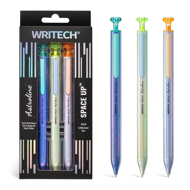 Bolígrafos de gel WRITECH Space Up Astroline tinta negra 0,7 mm, 3 unidades