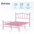 thumbnail image 2 of Full Bed Frame for Kids, Full Size Bed with Headboard and Footboard, Heart Shaped Platform Bed Frame, Heavy Metal Slat Support, Noiseless, No Box Spring Needed, Pink, 2 of 6