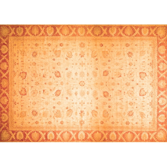 Ahgly Company Indoor Rectangle Abstract Orange Modern Area Rugs, 2' x 3'