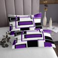 thumbnail image 3 of Erosebridal Futuristic Abstract Bedspread Sets Queen Size, Geometric Ombre Bed Quilt, Chic Square Decor, 3 of 5