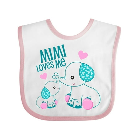 

Inktastic Mimi Loves Me-cute Elephants Gift Baby Boy or Baby Girl Bib