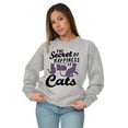 thumbnail image 3 of Crazy Cat Lady Secret of Happiness Women Plus Size Crewneck Sweatshirt Brisco Brands 5X, 3 of 5