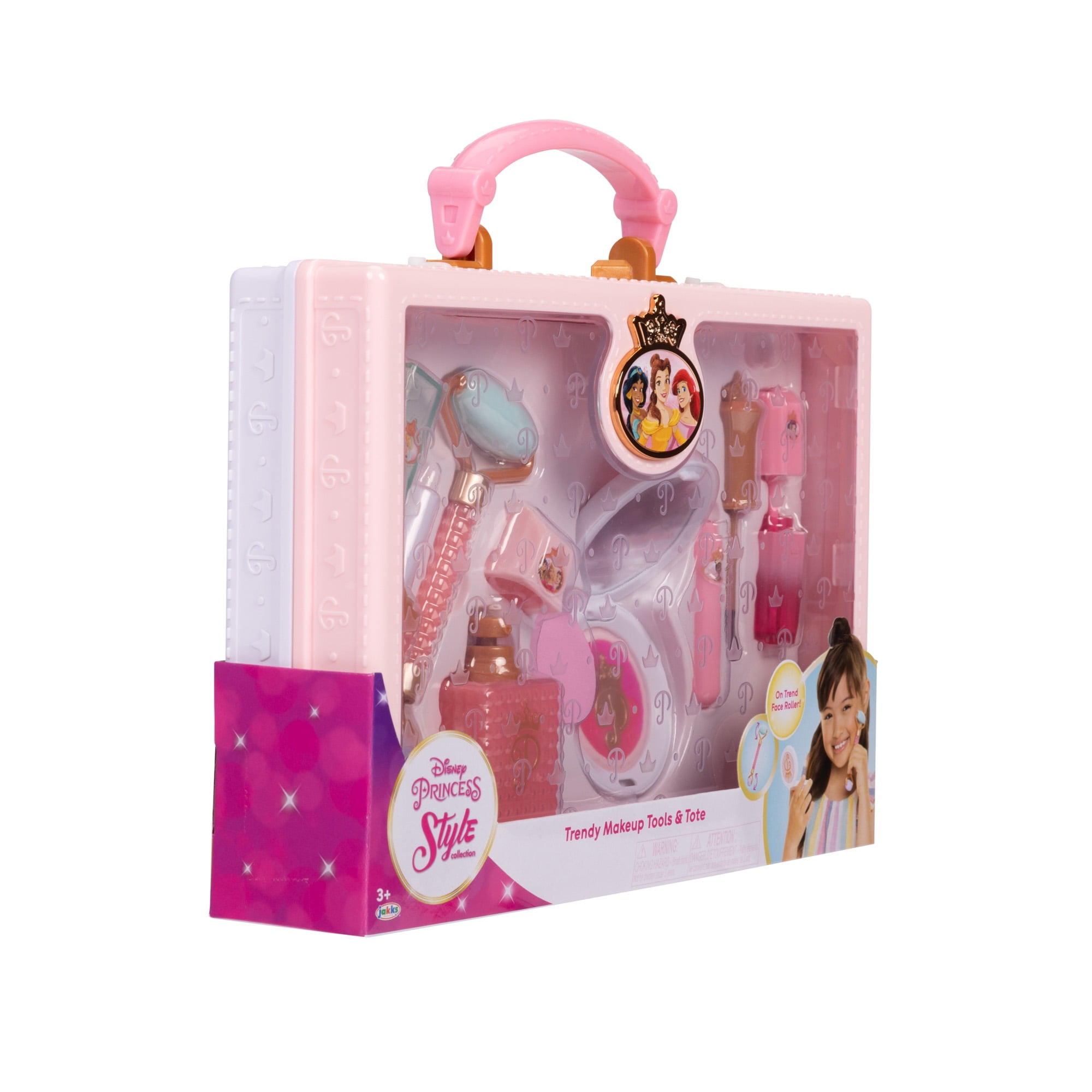Disney Princess Style Collection Trendy Pretend and Play Pink Makeup Tote Child Ages 3
