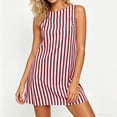 thumbnail image 4 of Kukoosong Women's Sleeveless Striped Tank Dress with Pockets, Round Neck Mini Casual Loose Flowy T-Shirt Dress, Summer Beach Dress, 4 of 6