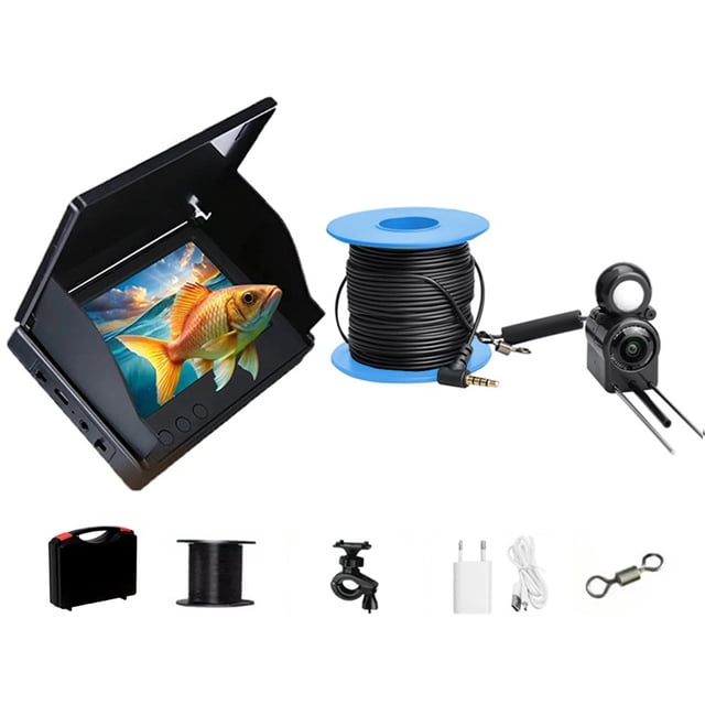 Underwater Fishing Camera 4.3 Inch IPS Monitor Ice Fishing Camera Waterproof Ice Fishing Fish Finder 15/20/30m Cable Fish Finder ,Easy to Use