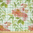 thumbnail image 2 of Ambesonne Vintage Rose Fabric by the Yard Microfiber, Watercolor Print Look, 3 Yards, Blush Olive Green White, 2 of 2