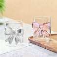 thumbnail image 3 of Cute Clear Bow Glass Cups 8oz Coquette Champagne Fashioned Glasses Clear Reinforced Stems and Romantic Pink Bow for Weddings Engagements Party, Valentines Gifts for Women Girlfriens, 3 of 8