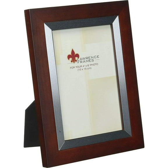 STRATFORD Walnut-Brown 4x6 w brushed aluminum inlay - 4x6