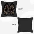 thumbnail image 6 of Set of 2 18x18in Throw Pillow Covers with Modern Black Background and Intricate Golden - Orange Geometric Design for Couch Bed Car, 6 of 8