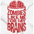 thumbnail image 2 of Funny Zombies Like Me For My Brains Men's Big & Tall Graphic Zip Up Hoodie Brisco Brands 4X, 2 of 5