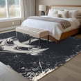 thumbnail image 4 of Summer Nautical Large Area Rugs 8x10 ft Watercolor Ocean Anchor Pattern Retro Black Washable Rug Non Slip Indoor Carpet Absorbent Floor Mat for Living Room Bedroom Dining Room, 4 of 9