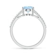 thumbnail image 2 of ANGARA Natural Oval 1.5 ct Aquamarine Split Shank Ring with Diamond Accents in 14K White Gold for Women (Size-9x7mm) | March Birthstone, Anniversary, Jewelry Gift for Women | Natural Aquamarine Ring, 2 of 11