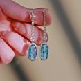 thumbnail image 3 of 4Ct Oval Cut Simulated Blue Topaz Drop/Dangle Earrings 14K White Gold Plated, 3 of 3