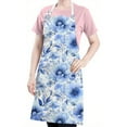 thumbnail image 5 of Pioneer Flower Floral Print Pattern Apron-Garden Aprons for Women with Pockets-Cotton Linen Waterproof Kitchen Cooking Gardening Aprons Adjustable for Kitchen,Cooking,BBQ and Salon 33x27 Inch, 5 of 7