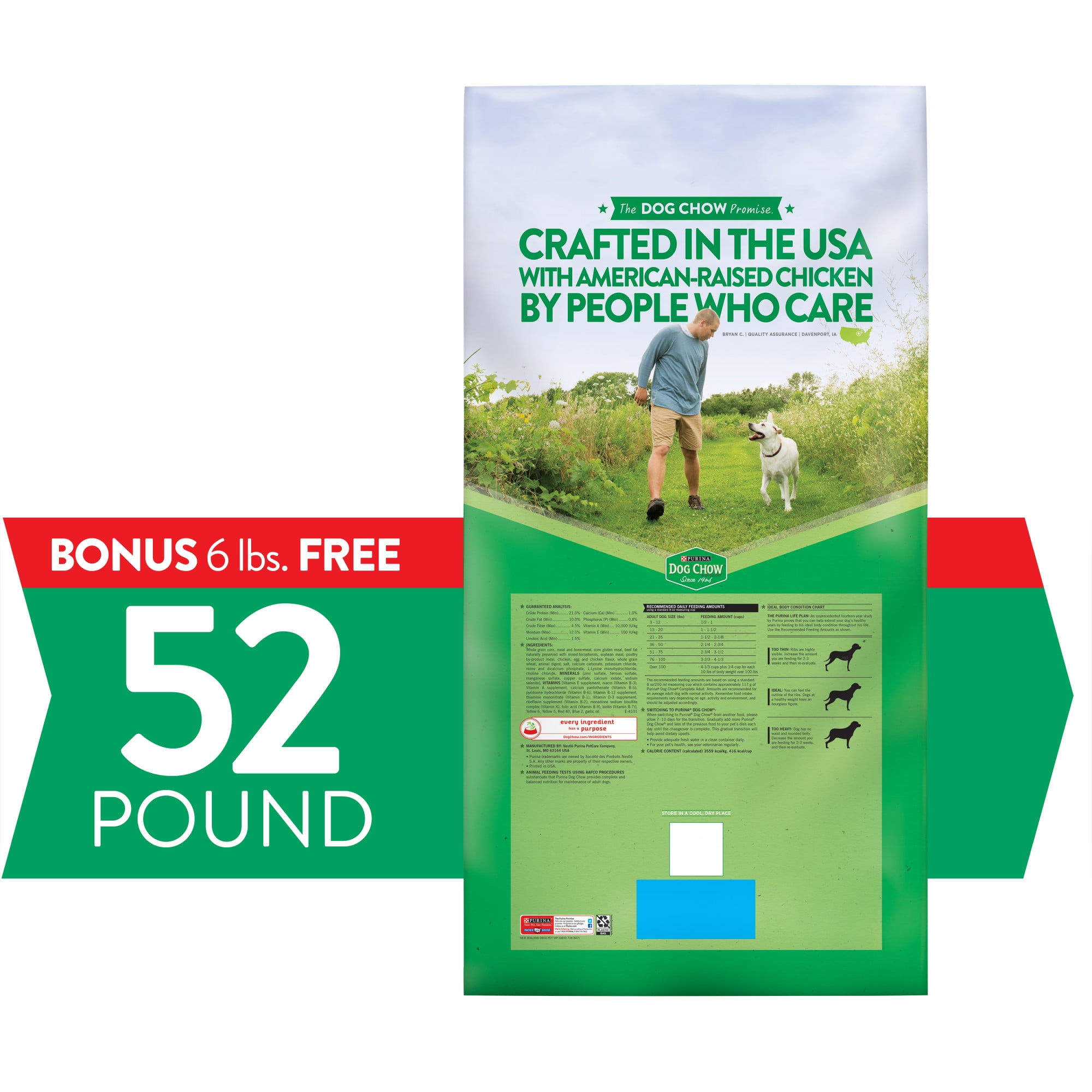 Purina Dog Chow Complete Dry Food Kibble 50 Lb. High Quality Protein