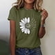 thumbnail image 2 of Gibobby Playera de Verano para Mujer Camiseta de verano de girasol para mujer, blusa holgada de talla grande, camisetas casuales gráficas de manga corta(Verdemilitary,CH), 2 of 5