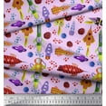 thumbnail image 3 of Soimoi Rayon Fabric Rocket,Planet & Astronaut Cartoon Print Fabric by The Yard 56 Inch Wide, 3 of 3