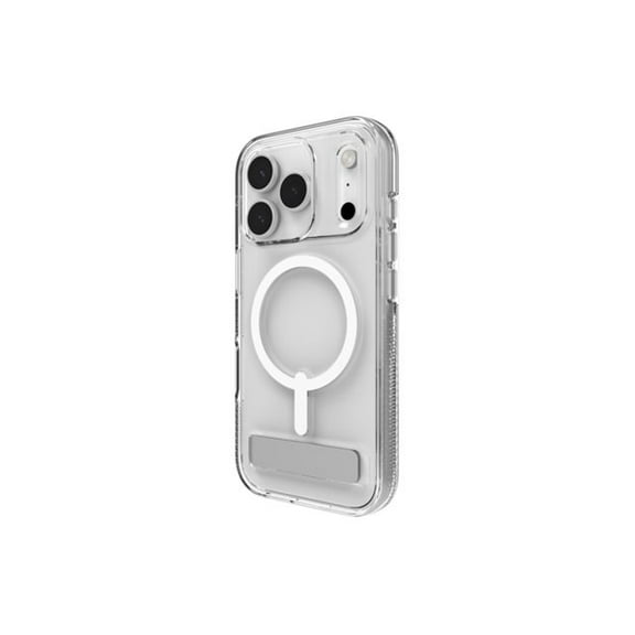 ZAGG Crystal Palace Case with Kickstand for iPhone 17 Pro - Clear Drop Protection (13ft/4m) MagSafe Charging Compatible ClearGuard Anti-Yellowing Technology Scratch Resistant Phone Case