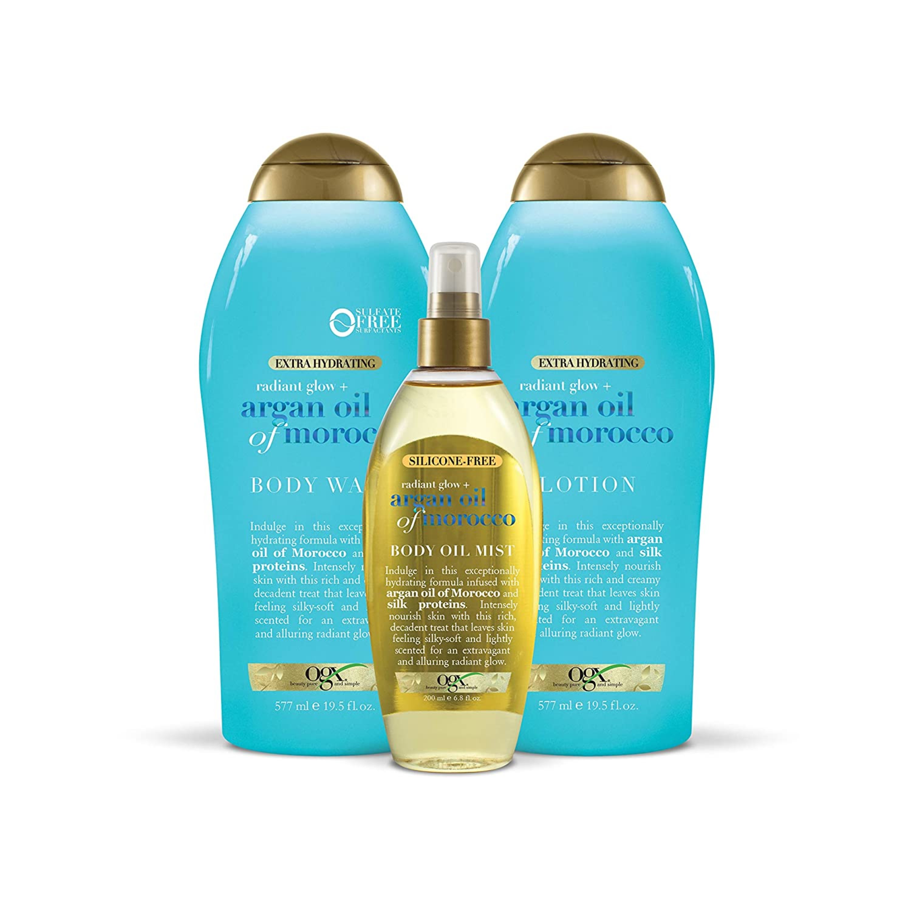 OGX Radiant Glow + Argan Oil of Morocco Extra Hydrating Body Wash, 19.5 ...
