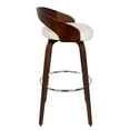 thumbnail image 4 of Grotto Mid-Century Modern Barstool with Swivel in Cherry with White Faux Leather by LumiSource - Set of 2, 4 of 8