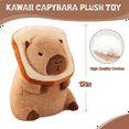 thumbnail image 3 of Cute Capybara Plush Pillow with Bread Kawaii Soft Doll Stuffed Animals Toys, 3 of 6