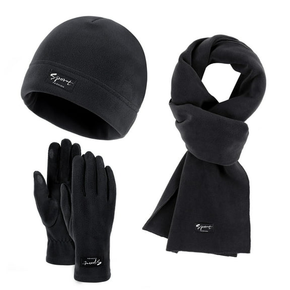 ZSQDM Winter Beanie Hat Scarf Gloves Set, Women&Men Autumn Winter Warm Cute Wool Hat Scarf Gloves Three Pieces Winter Knit Cap Screen Mittens Scarves Sets Womens Winter Hat Scarf Gloves Set,