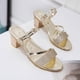 thumbnail image 4 of Amzcrzy Zapatos de mujer,Zapatos de mujer,Zapatillas de mujer, Zapatillas informales de verano para mujer, con punta redonda, tacón grueso, tacón medio, color liso Sandalias Mujer Zapatillas De Casa, 4 of 4