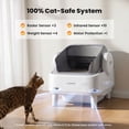 thumbnail image 2 of Oneisall AB02 Automatic Litter Box with APP Control, Extra-Large Open-Top Self Cleaning Litter Box with 17 Safety Sensors, White, 2 of 14
