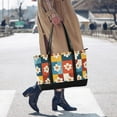 thumbnail image 4 of FORMRS Canvas Laptop Tote Bag for Women with 15.6" Computer Compartments Shoulder Handbag, Yellow Checkered Daisy, 4 of 7