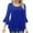 Blue, variant on fatyb Women's Dressy Shirts Ruffle 3/4 Sleeve Mesh Tunic Tops Double Layers Elegant Loose Flowy Blouses