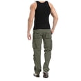 thumbnail image 6 of ZKCCNUK Cargo Pants for Men Multi-pocket Button Zipper Cargo Pants Sports Outdoor Pants Trousers Green XL on, 6 of 9