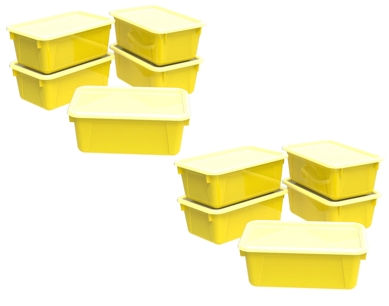 Storex Small Cubby Bin with Cover, Plastic Storage Container Fits