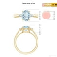 thumbnail image 4 of ANGARA Natural Tapered Shank 1.5 ct Aquamarine Ring with Diamond Accents in 14K Yellow Gold for Women (Size-9x7mm) | March Birthstone, Anniversary, Jewelry Gift for Women | Natural Aquamarine Ring, 4 of 9