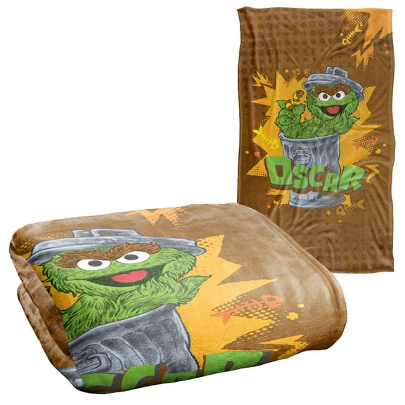 Sesame StreET Oscar Silky Touch Super Soft Throw Blanket 36" x 58"