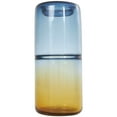thumbnail image 6 of DecMode 13" Handmade Ombre Blue Glass Vase with Yellow Base, 6 of 9