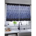 thumbnail image 5 of Sheer Curtains 45 Inch Length 2 Panels Set for Kitchen, Blue Geometric Semi Sheer Curtains for Windows, Ombre Modern Abstract Art Voile Window Treatments Rod Pocket Curtain, 5 of 7