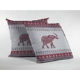 thumbnail image 2 of 26â€ Red White Ornate Elephant Indoor Outdoor Throw Pillow, 2 of 4