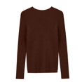 thumbnail image 6 of Comdrip Tight Sweater, Women's Autumn and Winter Solid Color Round Neck Pullover Sweater with Knit Slim Fit Soft and Comfortable Top Womens Ribbed Long Sleeve Tops Brown 2XL, 6 of 7